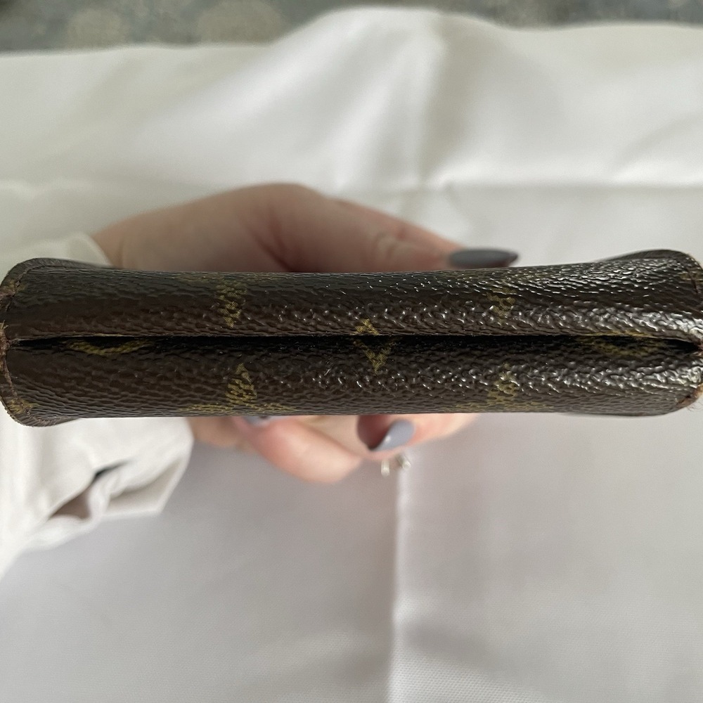 LOUIS VUITTON Trifold Elise Wallet Monogram Credit Cards Coin Pouch Brown - Picture 15 of 16